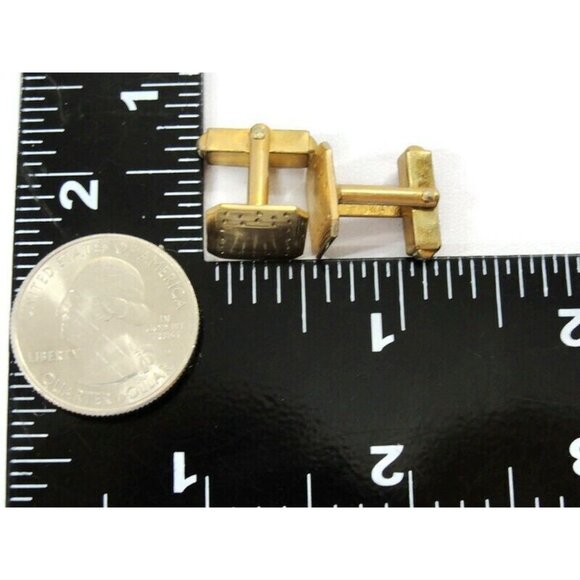 Small Etched Square Cuff Links Signed Swank 1/20 12K Gold Filled Cufflinks Vtg - Picture 5 of 12